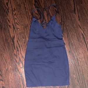 Strappy Back navy dress